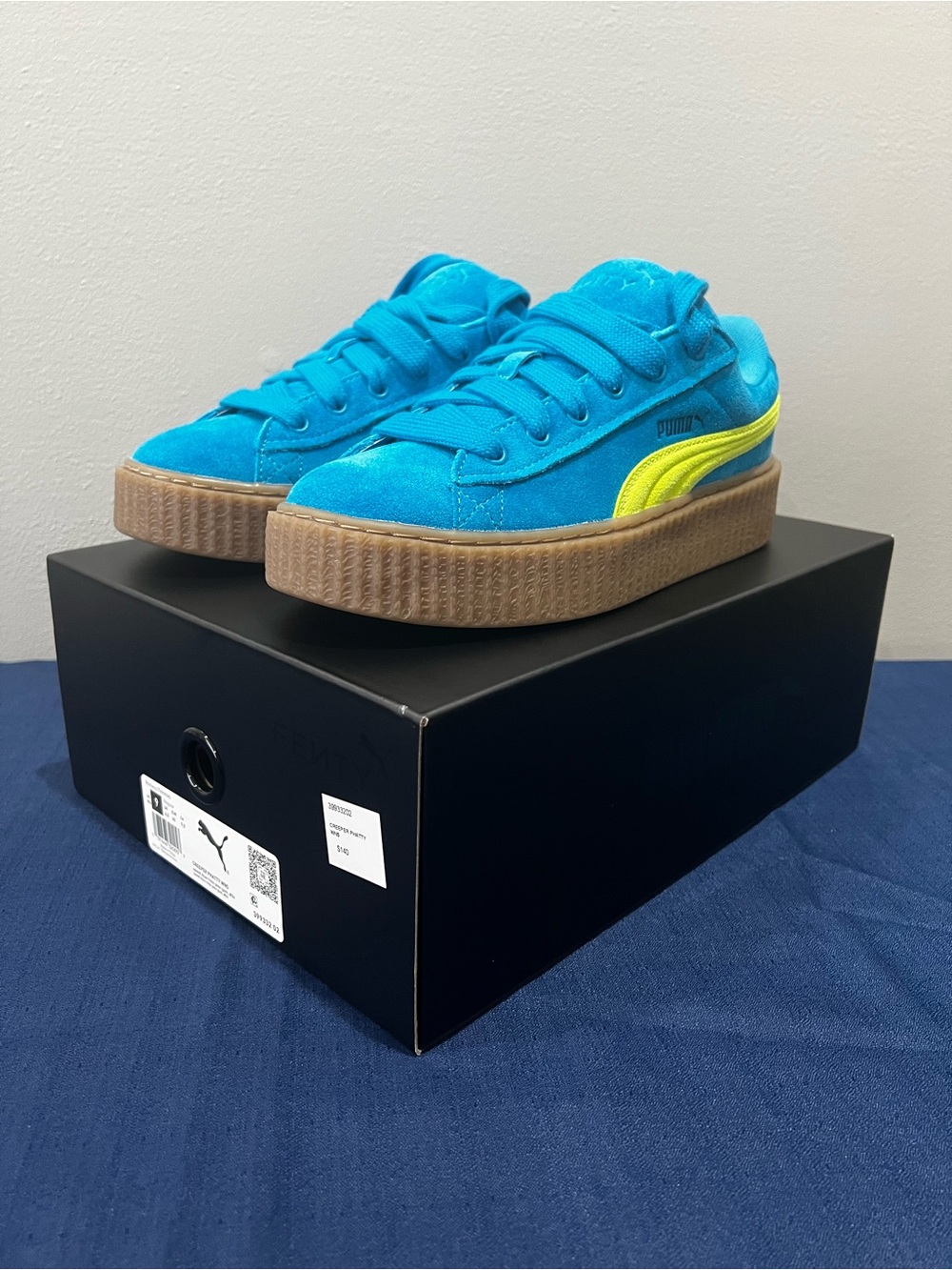 PUMA x FENTY Creeper Phatty Suede Speed Blue/Lime 399332-02 Size 9 Women’s